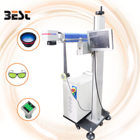 Mesin cetak kabel pipa PVC HDPE PPR PE, mesin tanda ukir Laser terbang Online UV serat Co2 20W 30W 50W
