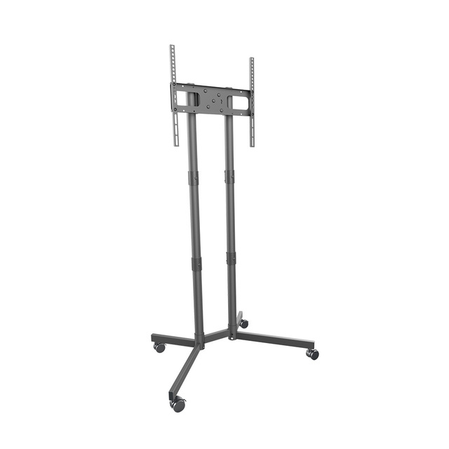 Mobile TV Cart with Wheels Height Adjustable 90° Rotation 23-55 Inch TV Stand with 45kg Load Capacity