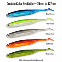 Leurre souple en plastique pour eau salée, Swimbait réaliste à queue en pointe, avec yeux de poisson 3D, type Shad, pour Pargo, Dorade, et Poisson-plate, Vente en gros