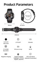 Montre connectée KC91 1,39 pouces IP67 unisexe de haute qualité avec GPS, moniteur de fréquence cardiaque, appels Bluetooth, cadran IA, suivi du sommeil et calendrier d'appels