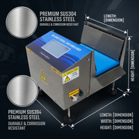 Mini báscula de control de peso con sistema de rechazo automático para inspección de paquetes pequeños