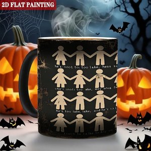 Custom Pattern Printed Mug Frosted Black 11oz <b>Ceramic</b> Heat Sensitive Blank <b>Cup</b> - Product Image 6