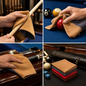 Serviette de nettoyage pour queue de billard en suède et polaire corail, chiffon de polissage sans peluches pour queue de snooker et de billard, accessoires d'entretien du fût - Product Image 4