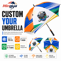 Grand parapluie de golf 30-32 pouces, ouverture automatique, coupe-vent 40 mph, imprimé numérique, pongee 210T, fibre de verre, logo personnalisé, club