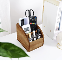 Boîte de rangement de bureau en bois à 3 compartiments avec télécommande, style ferme, pour papeterie, organisateur de table de style campagnard, fourni par l'usine