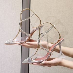 Damen Schuhe Sandalias Transparentes PVC Pumps Rhinestone Sexy Sandals Dropping Shipping High Heels - Product Image 3