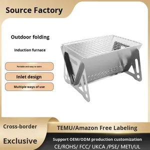 Estufa Plegable para Exteriores, de Acero Inoxidable, para Fogatas, Barbacoa, Brochetas, Leña, Artículos de Camping, Plancha Portátil para Asar - Product Image 2