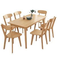 Offre spéciale Table de cuisine moderne Salle à manger en bois massif Ensemble table et chaises
