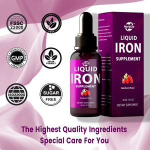 Suplemento Líquido de Hierro Haccp OEM ODM, Gotas para Fortalecer la Sangre para Mujeres y Hombres – Absorción Rápida, Apoya la Energía y la Inmunidad - Product Image 4
