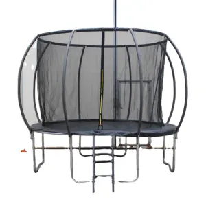 Trampoline 8ft 10ft 12ft 14ft Trampoline Met Behuizing, Zwarte Ronde Pompoentrampoline Voor Ouder-Kind Speeloefeningen