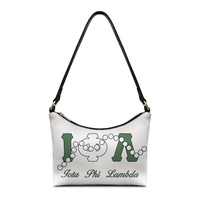 Sac à bandoulière Sigma Gamma Rho, motif lettres grecques et perles, en PU léger, sac à main sous le bras pour femme avec fermeture éclair