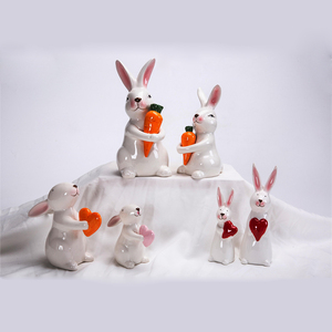 Ferme maison fête en céramique mignon <span class=keywords><strong>lapin</strong></span> artisanat <span class=keywords><strong>lapin</strong></span> <span class=keywords><strong>de</strong></span> pâques ensemble décoration <span class=keywords><strong>de</strong></span> table - Product Image 1