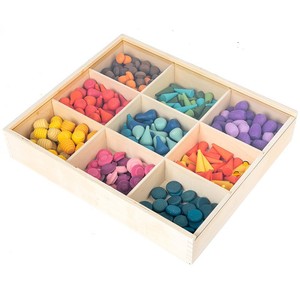 Pièces détachées en bois Offre Spéciale Rainbow <span class=keywords><strong>Mandala</strong></span> Pièces détachées Jouets sensoriels - Product Image 1