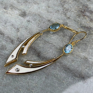 Orecchini Pendenti Vintage in Smalto per Donne, Eleganti Gioielli di Moda - Product Image 3