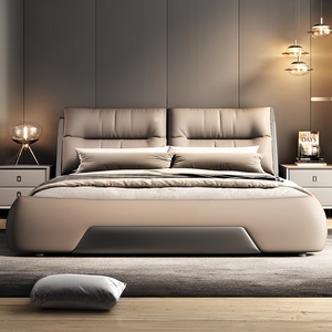 Rising estilo italiano cuero genuino lujo suave-paquete cama con orejas <span class=keywords><strong>de</strong></span> <span class=keywords><strong>elefante</strong></span> cama doble lujosa <span class=keywords><strong>de</strong></span> gama alta a <span class=keywords><strong>precio</strong></span> <span class=keywords><strong>de</strong></span> fábrica - Product Image 3