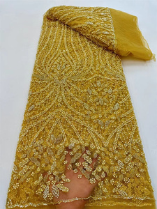 Ni. Ai thời trang Pháp Net ren Sequins ren vải sang trọng đính cườm Bridal vải ren vải cho đám cưới mới nhất thiết kế - Product Image 5