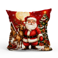 Housse de coussin décorative de Noël avec motif flocon de neige doré, bonhomme de neige et cerf, pour la décoration de la maison