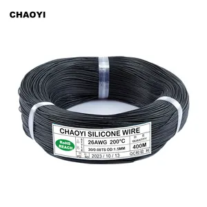 Hot bán silicon nhiệt độ cao cáp Silicone tráng dây điện áp thấp linh hoạt 26 AWG silicon điện tử dây cáp