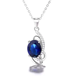 Stylish and Elegant Sapphire Pendant 925 Sterling Silver