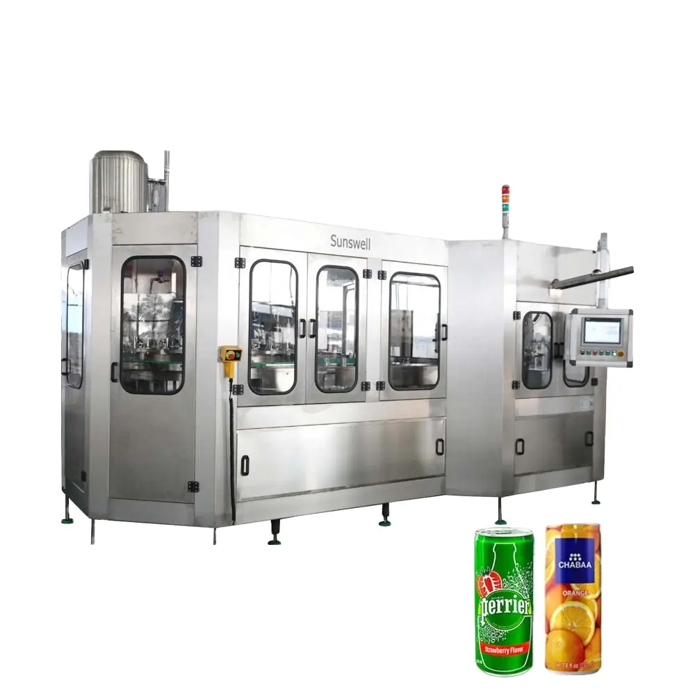 Automatic 24000BPH Carbonated Energy Beer Wine Can Filler Seamer Beverage Can Filling Machine