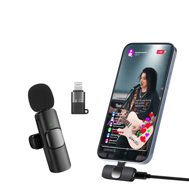 Free Sample NEEXXT K8a Wireless Lavalier Microphone Wireless Lavalier Microphone Video Recording Mic for Mobile Phone