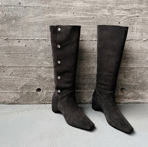 Zapatos de Tobillo para Mujer Hechos a Mano con Cuero Vacuno y Piel de Oveja Genuina, Impermeables, con Punta Puntiaguda, Tacón Grueso y Plataforma, para Primavera y Otoño - Product Image 1