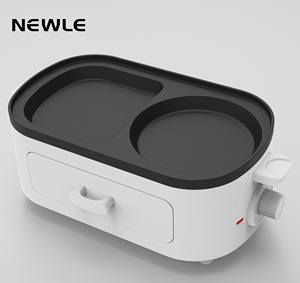 Nouveau modèle 2026 NEWLE – Machine à <span class=keywords><strong>petit</strong></span>-déjeuner 3-en-1 de haute qualité avec 2 plaques chauffantes, tiroir à toasts et compartiment à crêpes/légumes, 850W - Product Image 2