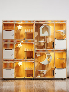 Vente Flash : Villa de Luxe pour Chat en Bois et Fer, Montage Simple, Grande Maison pour Chat Idéale pour l'Élevage, l'Accueil et les Magasins d'Articles pour Animaux - Product Image 4