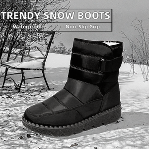 Bottes de neige pour femmes Dynamics, grande taille, nouvelle tendance, chaudes, imperméables, légères, à talon épais, en denim et polyester - Product Image 4