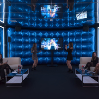 Panneau souple gonflable Airvon pour fond de scène, diffusion de lumière, construction visuelle pour salon professionnel
