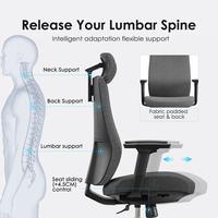 Chaise de bureau moderne certifiée ISO BIFMA, nouvelle arrivée, dossier haut, appui-tête 3D, accoudoirs 3D, chaise pivotante ergonomique pour la maison et le bureau