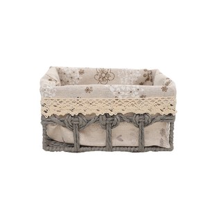 Cesta de almacenamiento de escritorio de imitación de ratán personalizada, cesta organizadora de productos para el cuidado de la piel, cesta de almacenamiento de artículos varios para escritorio. - Product Image 1
