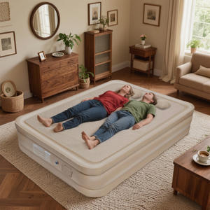 Cama inflable doble/individual de lujo con bomba de aire recargable para habitaciones de viaje - Product Image 3