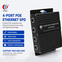 Protecteur de réseau PoE, protection de ligne de données SPD, 1 port, 8 fils, protection complète, montage sur rail DIN, CE RoHS, DC 48V pour caméra IP intelligente