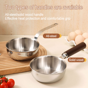 <span class=keywords><strong>Padella</strong></span> Mini per Omelette in Acciaio Inox 304, <span class=keywords><strong>Padella</strong></span> per Uova a 3 Strati in Acciaio Composito Non Rivestito con Manico in Noce - Product Image 2