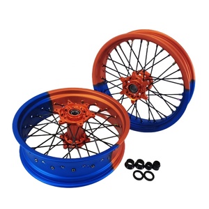 Ruedas de Aluminio Anodizado CNC Supermoto EXC/SXF/SX de 16/17 Pulgadas con Llanta Negra/Buje Dorado para <span class=keywords><strong>Enduro</strong></span> Todoterreno de 125-500cc 2003-2024 - Product Image 5