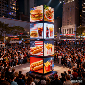 Dọc ngoài trời tầng đứng <span class=keywords><strong>LED</strong></span> chiếu sáng thân thiện với môi trang trí di động biển quảng cáo ánh sáng Hộp cán xoay hiển thị - Product Image 3