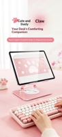 Support de tablette et de téléphone pliable rotatif en métal et silicone, motif griffe de chat, avec dissipation thermique, pour bureau, voyage, cadeau, transfrontalier, nouveauté