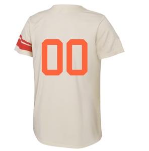 เสื้อเจอร์ซีย์เบสบอลปักลายสำหรับทุกเพศสไตล์สีขาวแดงแบบสั่งทำ - Product Image 5