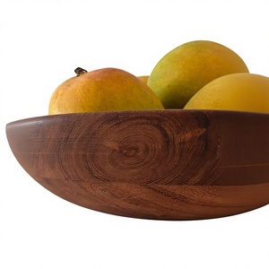 Vintage Party Centerpiece Decorative <b>Bowls</b> <b>Large</b> Curved Wood Custom Made Acacia Eco-Friendly Polished Salad Table Accessories - Product Image 2