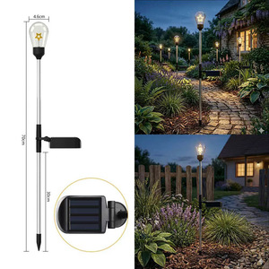 Lámpara Solar de Jardín con Bombilla LED de 70 cm de Altura, Resistente al Agua, Iluminación para Caminos Exteriores, Decoración para Patio y Jardín - Product Image 2
