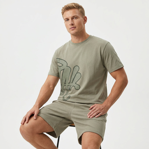 Conjuntos de Camisetas Polo Casuales de Verano Estilo Hip Hop, de Algodón y Poliéster, con Cierre, para Hombre, con Logotipo Personalizado, Conjunto de Camiseta y Pantalones Cortos con Cierre - Product Image 4