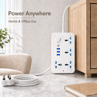 Prise multifonctionnelle pour l'Afrique (Nigeria), le Moyen-Orient, l'Arabie Saoudite, Dubaï, l'Europe et l'Amérique, avec chargeur USB pour téléphone portable.