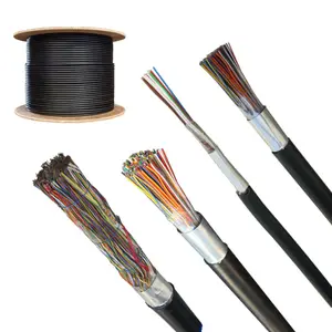 Cable de telecomunicaciones HYAT23, cables blindados, cable interior, teléfono, PVC, PE, chaqueta trenzada, cable telefónico subterráneo de 900 pares