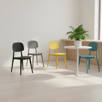 Chaise de salle à manger empilable en plastique moderne, couleur macaron, haute performance, pour la maison et l'extérieur