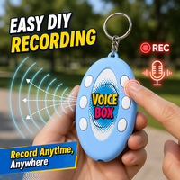 Porte-clés en plastique multi-boutons avec enregistrement vocal en silicone, son ovale, accessoire de porte-clés parlant personnalisé