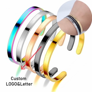 Brazalete de Acero Inoxidable Personalizado y Moderno para Unisex, Suministros para Venta al Por Mayor, Regalos para Fiestas y Bodas - Product Image 5