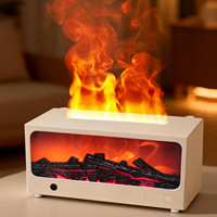 Diffuseur d'arômes ultrasonique réaliste avec effet de flamme de cheminée, humidificateur à vapeur simulant des bûches, pour la décoration intérieure