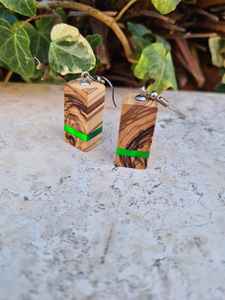 Trendy Resin And Wooden Earrings Statement Handmade Jewelry Lightweight Design Ideal For Everyday Wear Birthdays And Special - Product Image 2