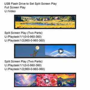 1920X360 Reclame Monitor Outdoor 500nit Usb2.0 Auto Play Video Gesplitst Scherm 21.3Inch Gestrekte Display Strip Bar Lcd Monitor - Product Image 4